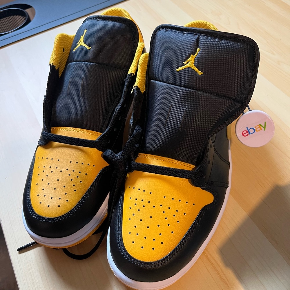 Air Jordan Black and Yellow Sneakers